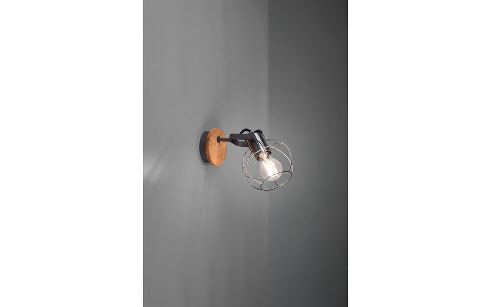 HLW LED LED Wall Spotlight Trion Madrid - Matte Silver, Aluminum, E27 Fitting, 1-light