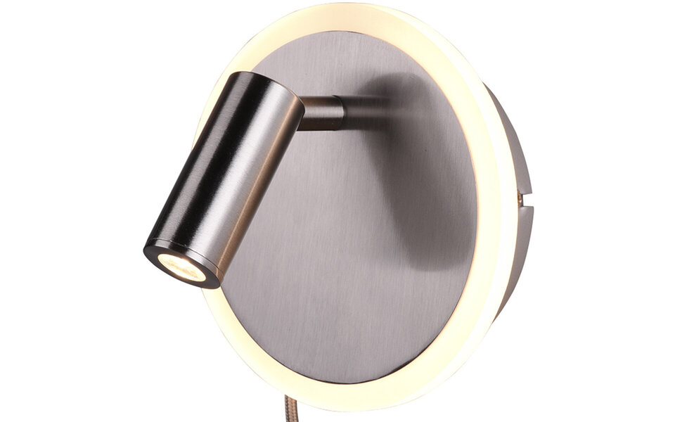 HLW LED LED Wall Lamp Trion Jodan - 7W LED, Warm White 2700K–3000K, Matte Nickel