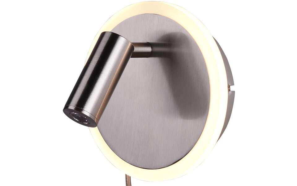 HLW LED LED Wandlamp Trion Jodan - 7W LED, Warm Wit 2700K–3000K, Mat Nikkel