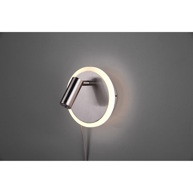 HLW LED LED Wandlamp Trion Jodan - 7W LED, Warm Wit 2700K–3000K, Mat Nikkel