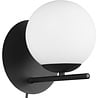 Ronde mat zwarte LED wandlamp met E14 fitting en snoer, modern design, 28W vermogen