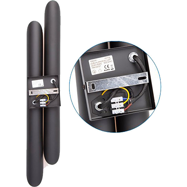 HLW LED LED Wandlamp Mat Zwart/Gouden Design - 4-lichts Up & Down LED Vloerlamp