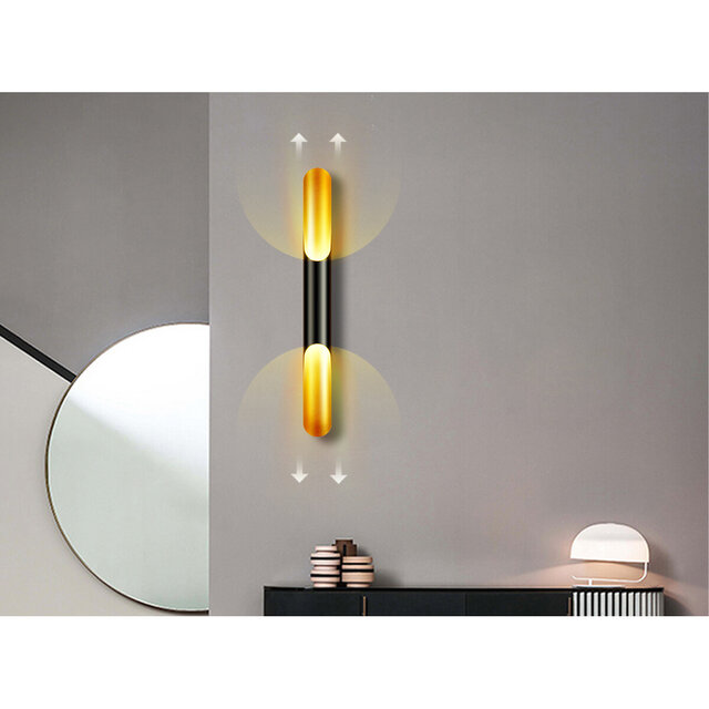 HLW LED LED Wall Lamp Matte Black/Gold Design - 4-light Up & Down LED Floor Lamp