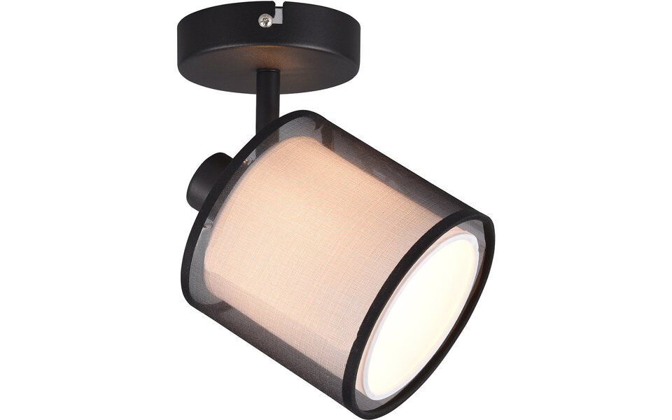 HLW LED LED Wall Spotlight Matte Black - Aluminum LED Spotlight with Smoke-Colored Light Window