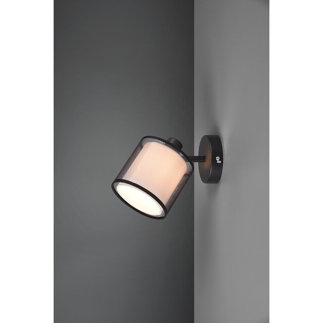 HLW LED LED Wall Spotlight Matte Black - Aluminum LED Spotlight with Smoke-Colored Light Window