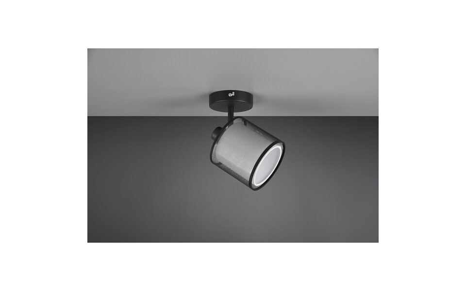 HLW LED LED Wall Spotlight Matte Black - Aluminum LED Spotlight with Smoke-Colored Light Window