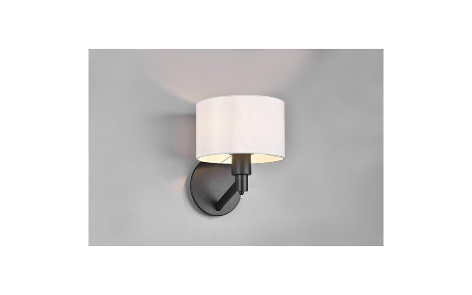 HLW LED Trion Cindy LED Wandlamp - Mat Zwarte Wandverlichting met E27 Fitting, Aluminium