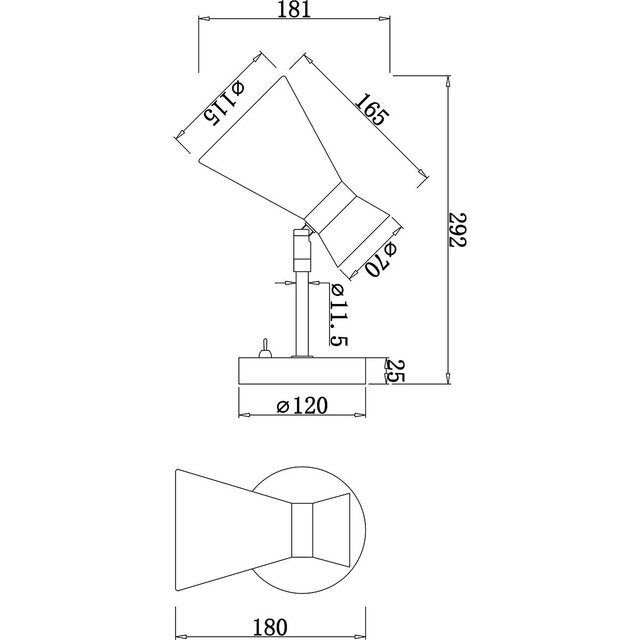 HLW LED LED Wandlamp Mat Nikkel - Duurzame Metalen Vloerlamp met E27 Fitting