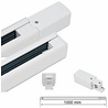 Witte aluminium 3-fase spanningsrail van 1 meter met voedingsconnector en eindstukken IP20 bescherming Witte aluminium 3-fase spanningsrail van 1 meter met voedingsconnector en eindstukken IP20 bescherming