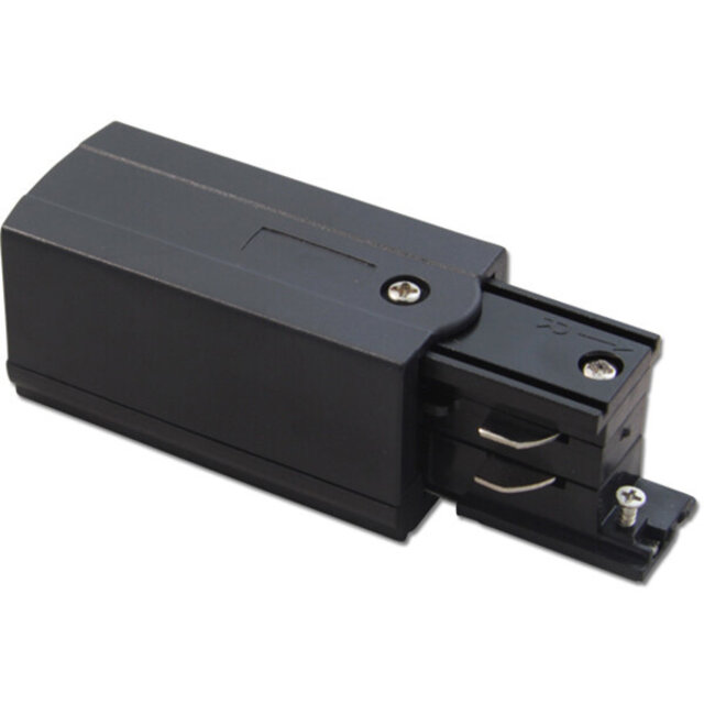 HLW LED Prixa 3-Phase Black Power Rail 1 Meter - Aluminum for LED Lamp & Surface-Mounted LED Downlight