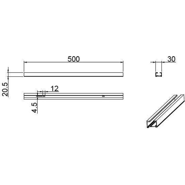 HLW LED Trion Dual Opbouw LED Downlight Spanningsrail 0.5m Aluminium Titaan