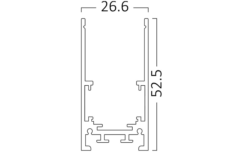HLW LED 48V Magnetische Track Rail 2m