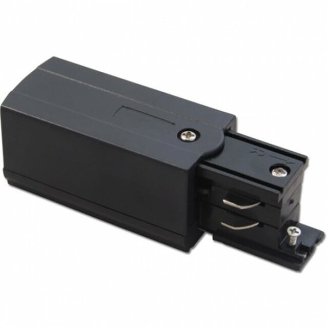 Zwarte 3-fase spanningsrail van 2 meter aluminium met voedingsconnector en eindstukken voor binnenverlichting Zwarte 3-fase spanningsrail van 2 meter aluminium met voedingsconnector en eindstukken voor binnenverlichting