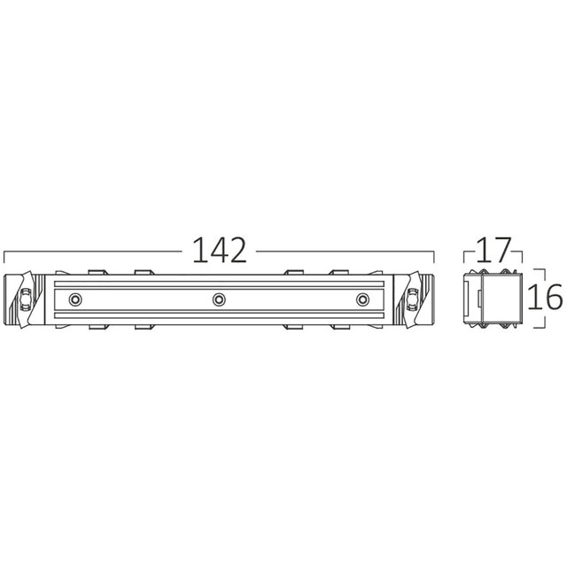 Zwarte rechte connector voor 48V magnetische track rail met strak design en naadloze verbinding Zwarte rechte connector voor 48V magnetische track rail met strak design en naadloze verbinding