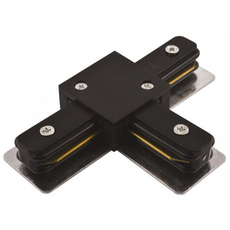 Duurzame Zwarte Spanningsrail Doorverbinder T Koppeling voor LED Lamp & Vloerlamp Duurzame Zwarte Spanningsrail Doorverbinder T Koppeling voor LED Lamp & Vloerlamp