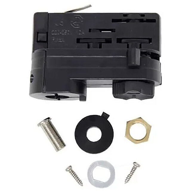 HLW LED Spanningsrail Connector Hanglamp - Zwarte Vloerlamp met LED lamp, 3 Fase