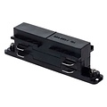 Power Rail Connector Straight - 3 Phase Black for LED Lamp and Floor Lamp