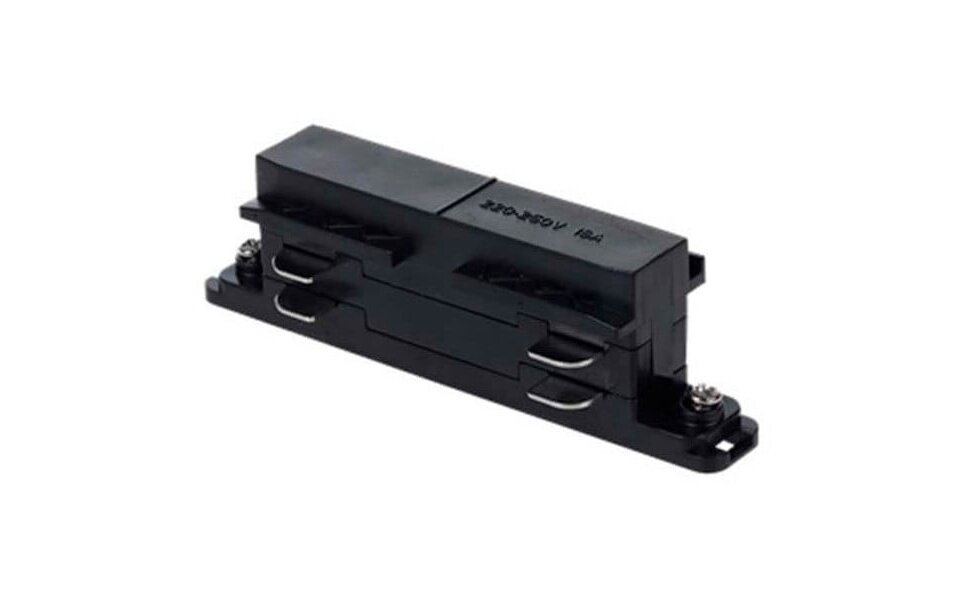 HLW LED Power Rail Connector Straight - 3 Phase Black for LED Lamp and Floor Lamp