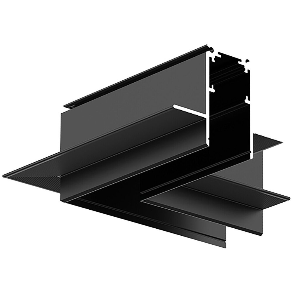 Magnetic Fan Rails Corner piece 48V magnetic track rails - matte black, recessed