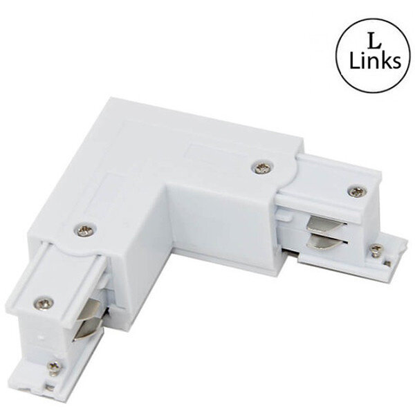 HLW LED Spanningsrail Doorverbinder Wit - 3 Fase Hoek L Koppeling Links met Beam Angle verstelbaar HLW LED Spanningsrail Doorverbinder Wit - 3 Fase Hoek L Koppeling Links met Beam Angle verstelbaar