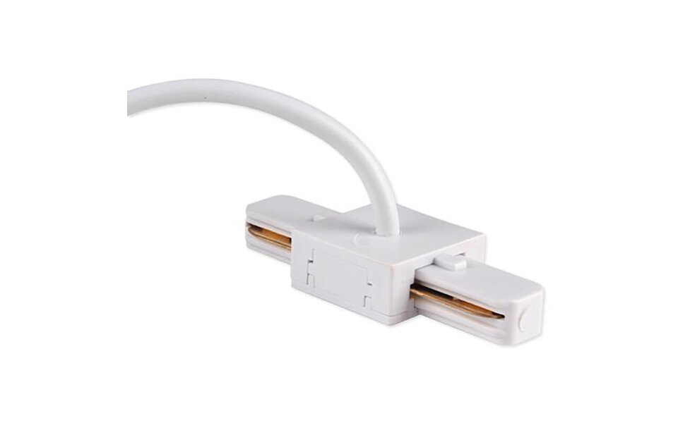 HLW LED Power Rail Power Connector White for LED Lamp and White Floor Lamp - 1 Phase Center Power Supply