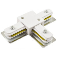 Power rail connector T-coupling white for LED lamp