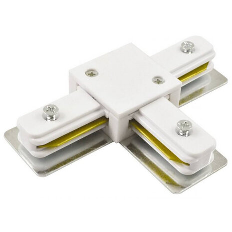 Witte Spanningsrail Doorverbinder T Koppeling 1 Fase - Ideaal voor LED lamp & Vloerlamp Witte Spanningsrail Doorverbinder T Koppeling 1 Fase - Ideaal voor LED lamp & Vloerlamp