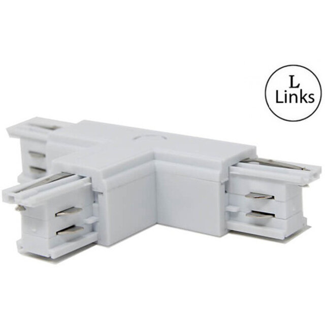 Witte links-uitvoering spanningsrail doorverbinder geschikt voor 220-240V binnenverlichting