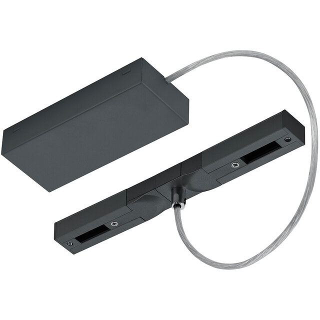 flexibele spanningsrail voedingsconnector mat zwart voor LED lamp met 230V aansluiting en moderne uitstraling flexibele spanningsrail voedingsconnector mat zwart voor LED lamp met 230V aansluiting en moderne uitstraling