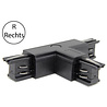 Zwarte spanningsrail doorverbinder T koppeling rechts voor LED lamp 220-240V 50/60Hz