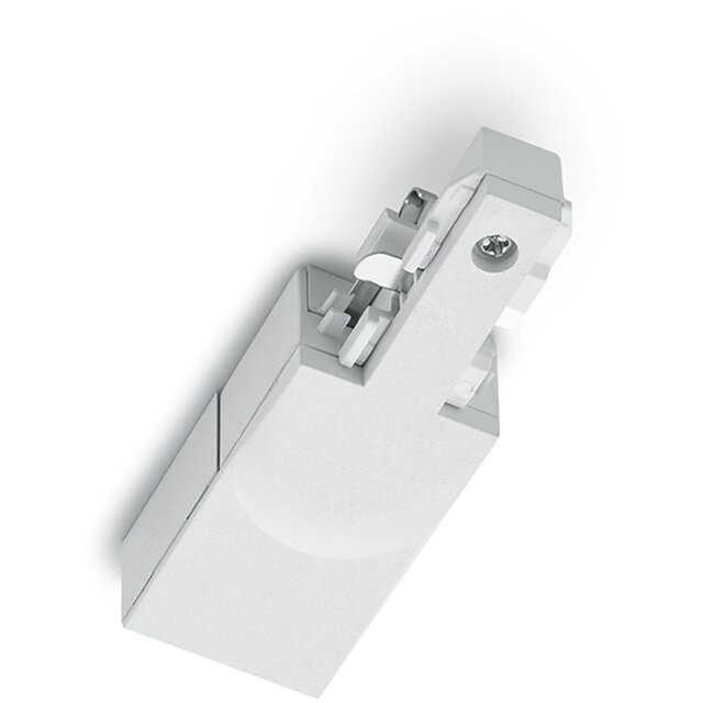 Mat witte spanningsrail voedingsconnector voor LED lampen en vloerlampen geschikt voor 230V netspanning Mat witte spanningsrail voedingsconnector voor LED lampen en vloerlampen geschikt voor 230V netspanning