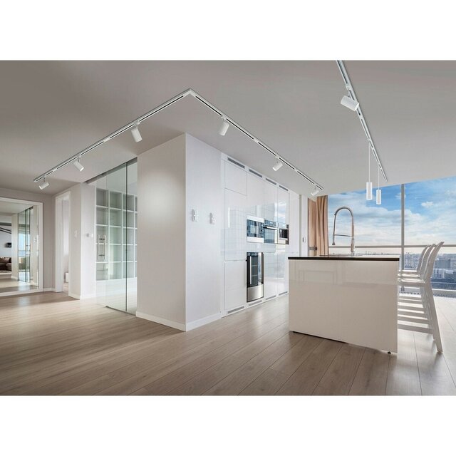 HLW LED Flexible Power Rail Power Connector Matte White for LED lamp & White Floor Lamp