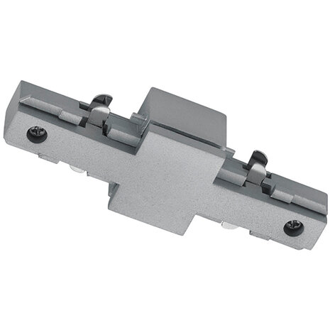 Spanningsrail Doorverbinder Trion Dual - Rechte Connector 2-Fase Mat Titaan voor LED lamp