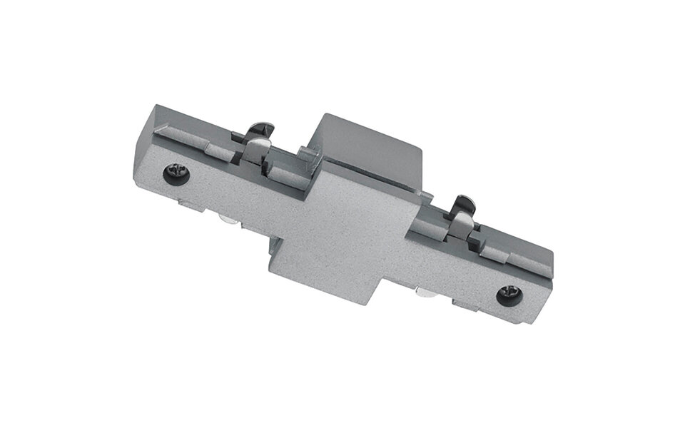 HLW LED Spanningsrail Doorverbinder Trion Dual - Rechte Connector 2-Fase Mat Titaan voor LED lamp