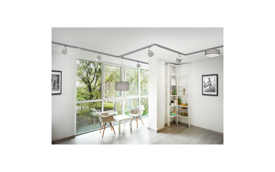 HLW LED Power Rail Connector Matte Titanium - Trion Dual LED Indoor Wall Lamp HLW LED Power Rail Connector Matte Titanium - Trion Dual LED Indoor Wall Lamp