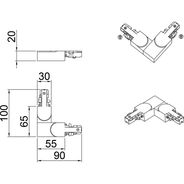 HLW LED Spanningsrail Doorverbinder Mat Zwart - Zwarte Vloerlamp met Beam Angle Verstelbaar HLW LED Spanningsrail Doorverbinder Mat Zwart - Zwarte Vloerlamp met Beam Angle Verstelbaar