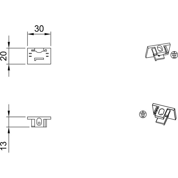 HLW LED Spanningsrail Eindkap 2 Stuks Mat Titaan – Trion Dual 2 Fase voor LED lamp HLW LED Spanningsrail Eindkap 2 Stuks Mat Titaan – Trion Dual 2 Fase voor LED lamp