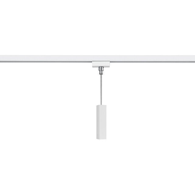 Matte witte dual spanningsrail connector voor 2-fase railsysteem met eenvoudige installatie en strak design