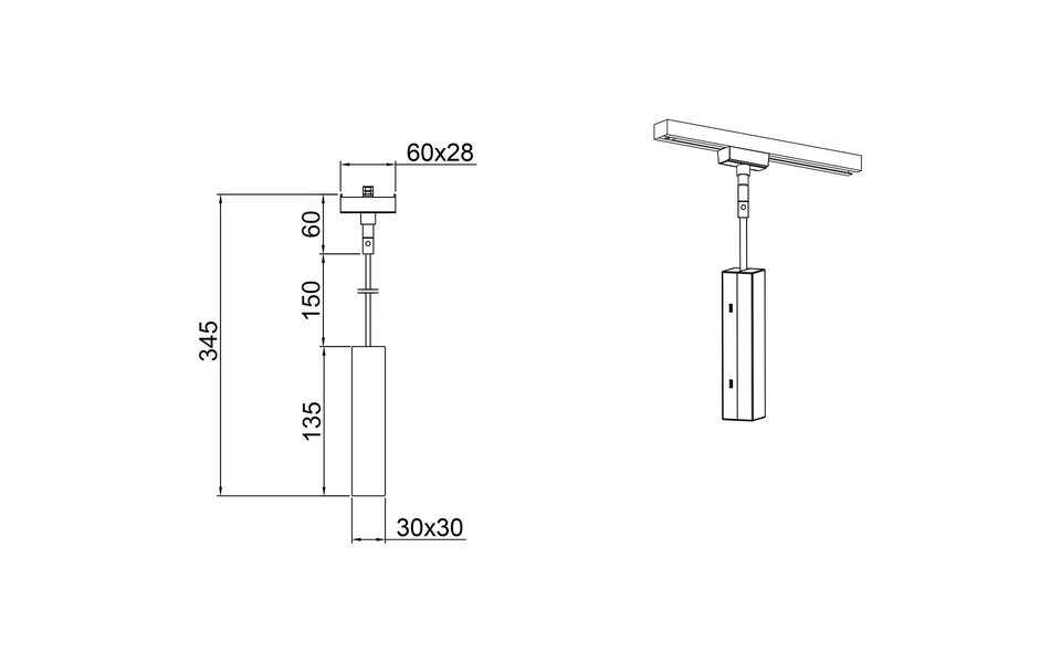 HLW LED Matte Black Power Rail Connector Pendant Lamp for LED Lamp and Black Floor Lamp
