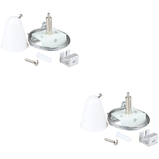 Spanningsrail Ophangset 2 Pack Wit - Voor LED lamp & Vloerlamp Binnenverlichting