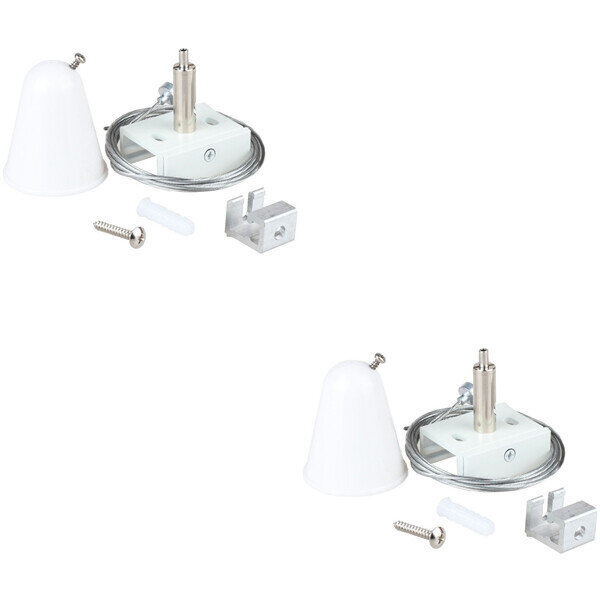 HLW LED Spanningsrail Ophangset 2 Pack Wit - Ideaal voor LED lamp en Witte Vloerlamp HLW LED Spanningsrail Ophangset 2 Pack Wit - Ideaal voor LED lamp en Witte Vloerlamp