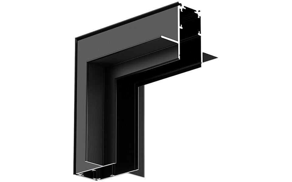 HLW LED Corner Piece for 48V Magnetic Track Rails - Black Recessed LED Downlight, Adjustable Beam Angle