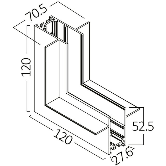 Zwart hoekstuk voor 48V magnetische track rails, geschikt voor overgang plafond naar muur, strakke moderne afwerking Zwart hoekstuk voor 48V magnetische track rails, geschikt voor overgang plafond naar muur, strakke moderne afwerking