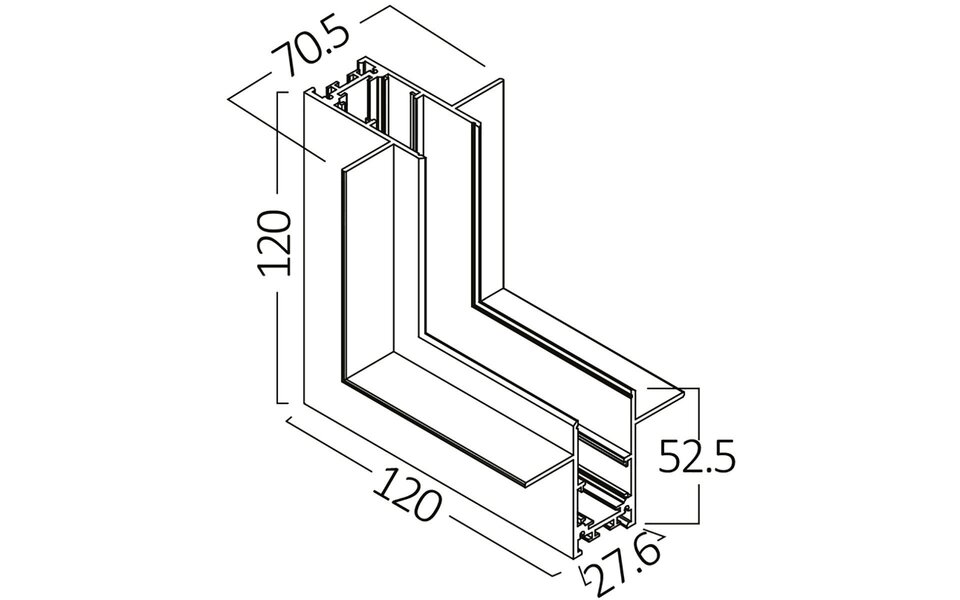 HLW LED Corner Piece for 48V Magnetic Track Rails - Black Recessed LED Downlight, Adjustable Beam Angle