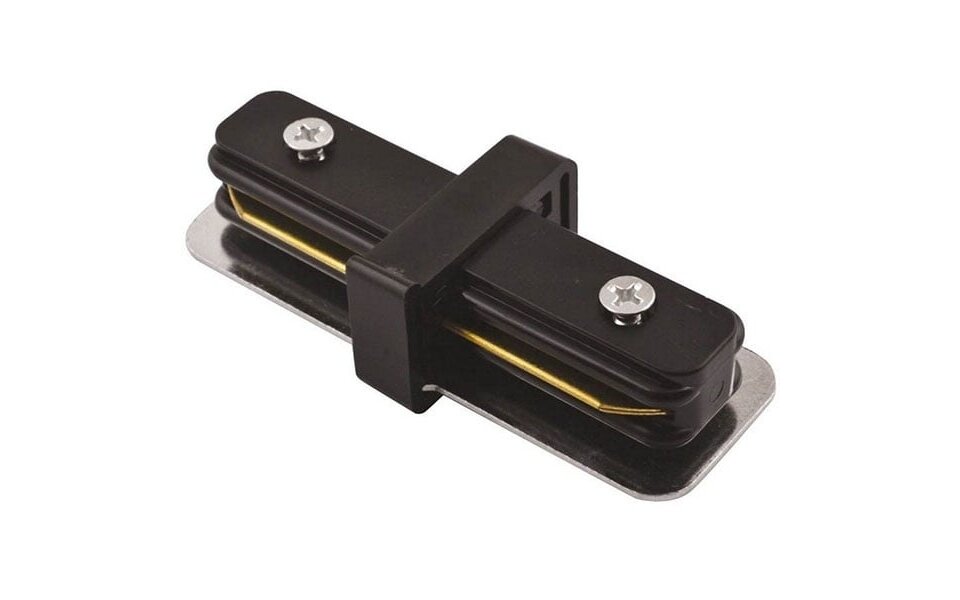 HLW LED Spanningsrail Doorverbinder Recht Zwart - Perfect voor LED lamp & Zwarte Vloerlamp