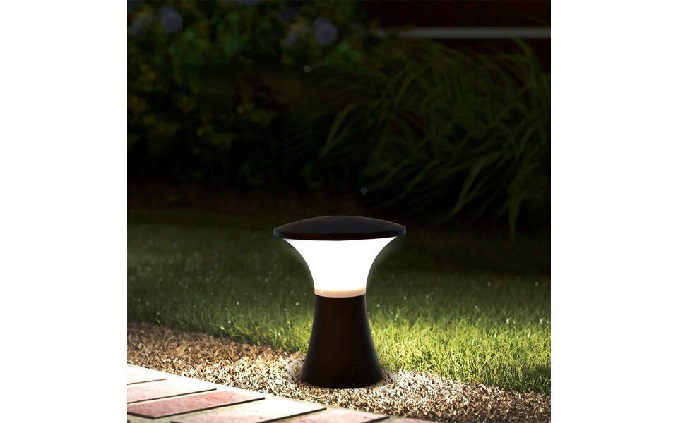 HLW LED Staande Buitenlamp - Sokkellamp - Papatyana 1 - E27 Fitting - Rond - Zwart HLW LED Staande Buitenlamp - Sokkellamp - Papatyana 1 - E27 Fitting - Rond - Zwart