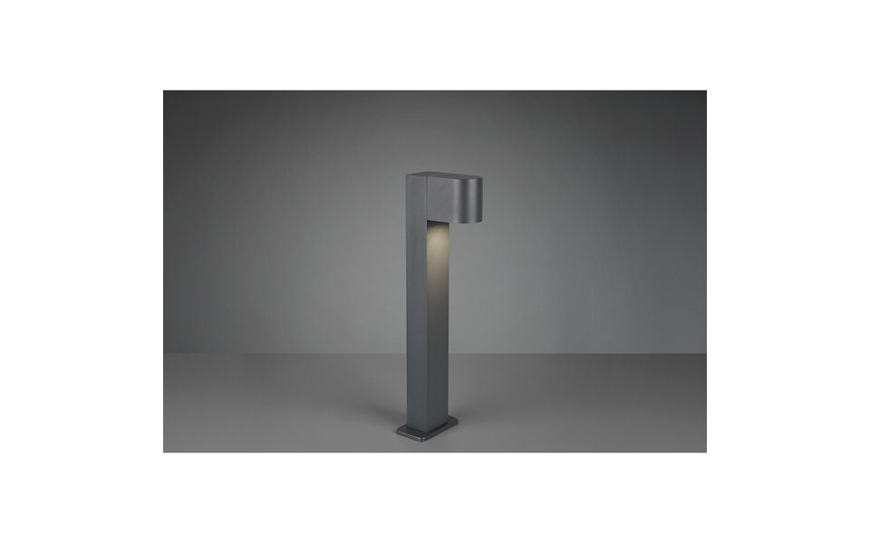 HLW LED LED Tuinverlichting - Vloerlamp - Trion Royina - Staand - GU10 Fitting - Spatwaterdicht IP44 - Rond - Mat Antraciet - Aluminium |