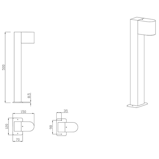 HLW LED LED Tuinverlichting - Vloerlamp - Trion Royina - Staand - GU10 Fitting - Spatwaterdicht IP44 - Rond - Mat Antraciet - Aluminium |