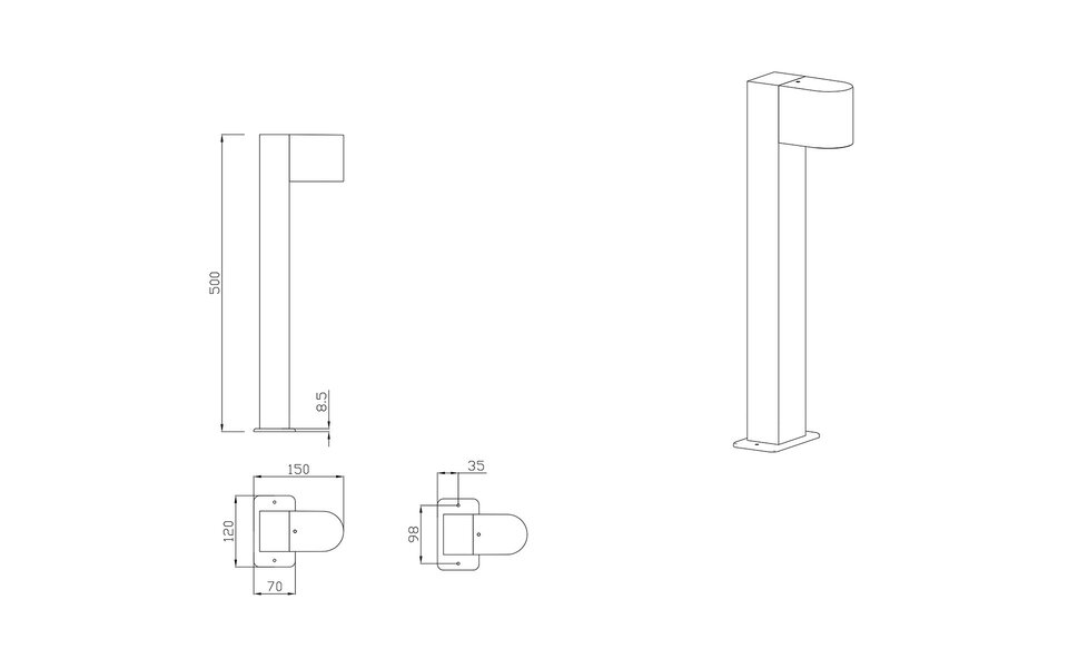 HLW LED LED Tuinverlichting - Vloerlamp - Trion Royina - Staand - GU10 Fitting - Spatwaterdicht IP44 - Rond - Mat Antraciet - Aluminium |