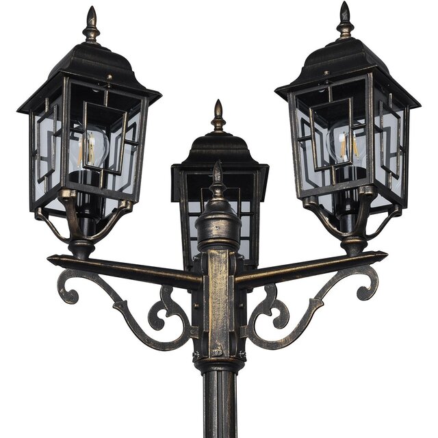 HLW LED LED Floor Lamp Bronze Trion Torno - 3 Light Points, E27 Outdoor Lamp, Garden Wall Lamp